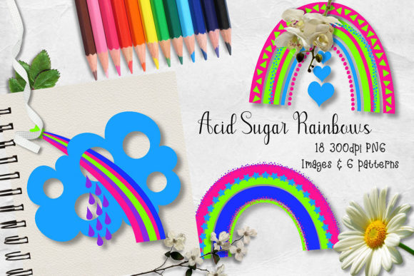 Acid Sugar Rainbows CU Clipart