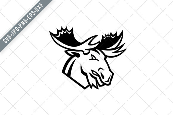 Angry Moose or Elk Looking Side Mascot