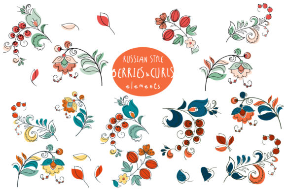 Birds Berries in Russian Style