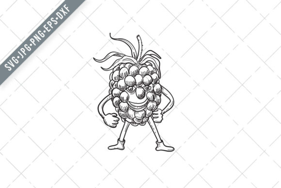 Cartoon Happy Blackberry Fruit Standing
