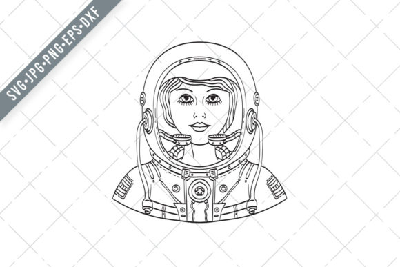 Female Astronaut Wearing a Space Helmet
