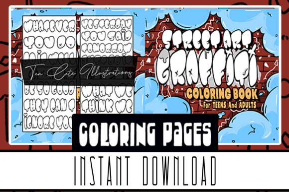 Graffiti Street Art Coloring Book Pages