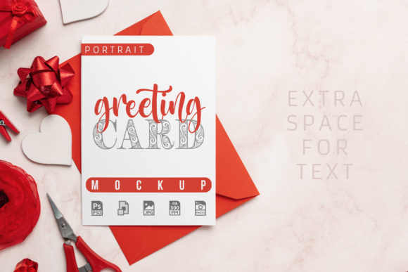 Greeting Card Mockup with Copy Space