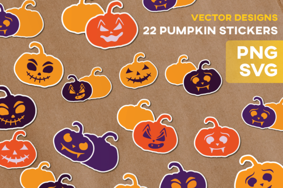 Halloween Pumpkin Stickers Cricut Cut