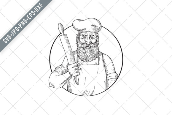 Hipster Baker with Full Beard SVG: A Modern Design Asset for Authentic Branding