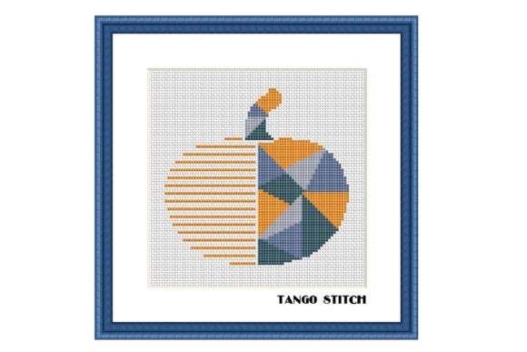 Pumpkin Geometric Cross Stitch Pattern
