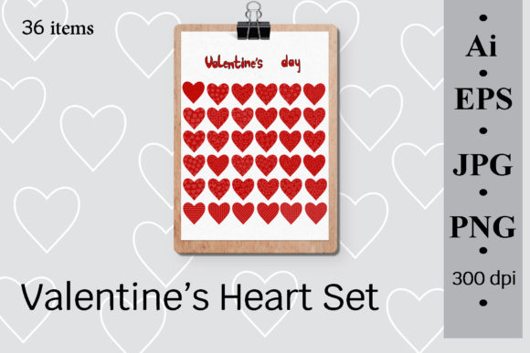 Valentine’s Heart Set, 36 Items: A Practical Creative Resource for Designers and Communicators