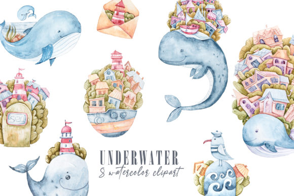 Watercolor Cute Sea Animals Clipart: A Versatile Creative Resource for Diverse Applications