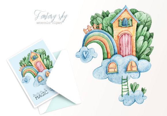 Watercolor Nursery Rainbow Clipart